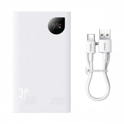Powerbank 20000 mAh 30W Type-C 2x USB alb Baseus Adaman2 PPAD050002