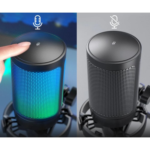 Мікрофон конденсаторний ігровий з поп-фільтром Fifine A6 RGB Ampligame