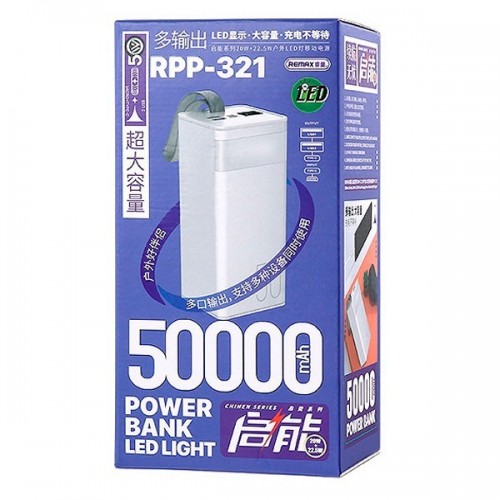 Powerbank cu lanternă 50000mAh 22.5W Type-C 2x USB Remax Chinen RPP-321 Blue