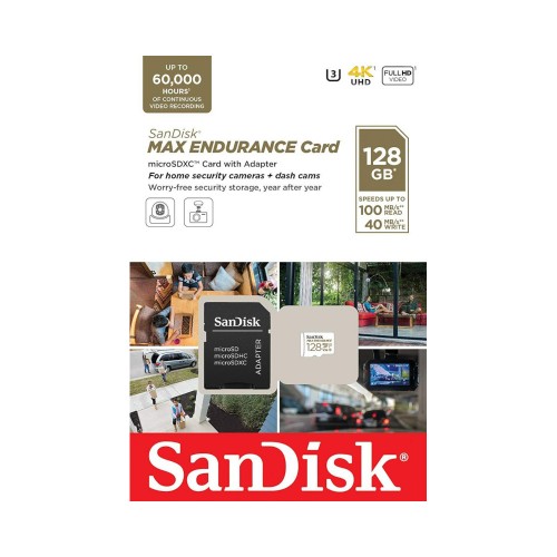 Карта памяти 128 ГБ microSDXC U3 V30 SanDisk Max Endurance SDSQQVR-128G-GN6IA