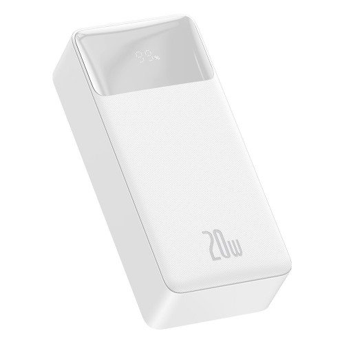 Powerbank redus 30000 mAh 20W 2x USB Type-C alb Baseus Bipow PPDML-N02