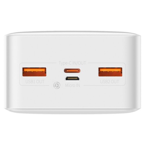 Powerbank redus 30000 mAh 20W 2x USB Type-C alb Baseus Bipow PPDML-N02