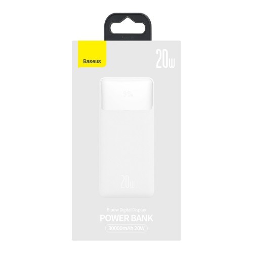 Powerbank redus 30000 mAh 20W 2x USB Type-C alb Baseus Bipow PPDML-N02