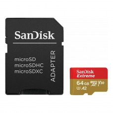 Карта пам'яті 64 GB microSDXC UHS-I U3 A2 SanDisk Extreme SDSQXAH-064G-GN6AA