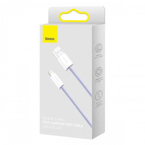 Кабель Lightning для айфон фиолетовый 1м Baseus Dynamic CALD040005