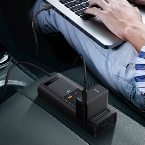 Invertor 12-220V în ciorchinar 150W USB Type-C Baseus In-car CRNBQ-A01