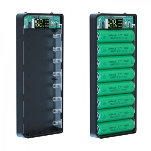 Carcasă power bank 8x 18650 2A 2x USB Type-C AC Prof PBC L8