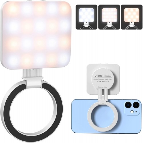 Lampă selfie pentru iPhone magnetică MagSafe albă Ulanzi LT010 3045