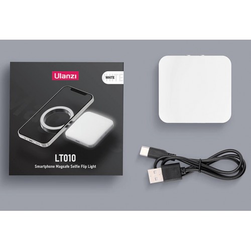 Lampă selfie pentru iPhone magnetică MagSafe albă Ulanzi LT010 3045