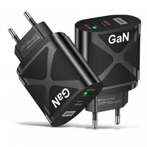 Зарядка швидка GaN 65Вт USB Type-C PD QC AC Prof BK389