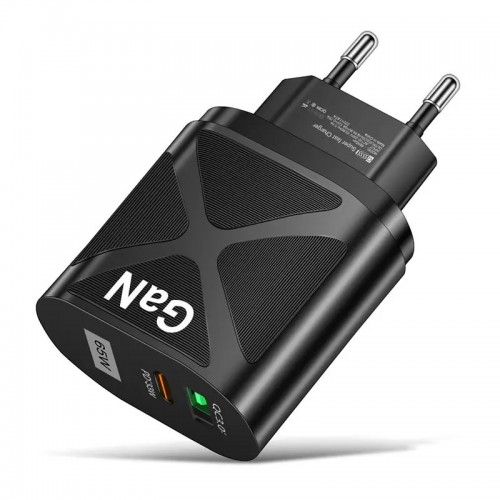 Зарядка швидка GaN 65Вт USB Type-C PD QC AC Prof BK389