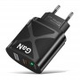 Зарядка швидка GaN 65Вт USB Type-C PD QC AC Prof BK389