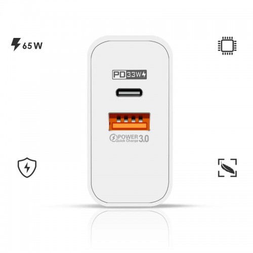 Зарядка швидка 65Вт USB Type-C PD QC AC Prof F002