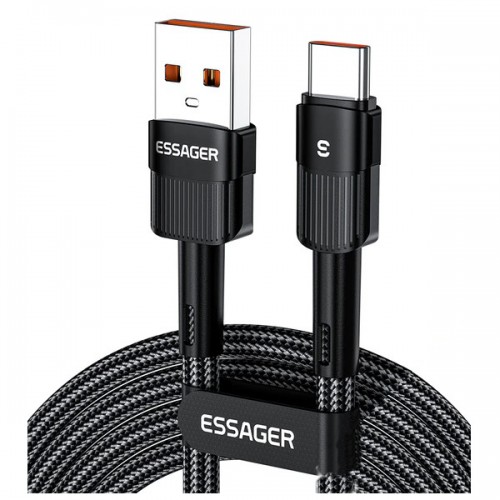 Cablu USB Type-C 80W 7A încărcare rapidă 2m negru ESSAGER EXCT-XCA01