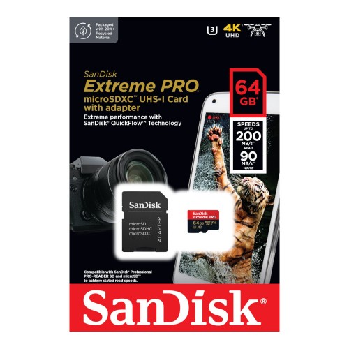 Карта пам'яті 64 ГБ microSDXC UHS-I U3 A2 SanDisk Extreme Pro SDSQXCU-064G-GN6MA