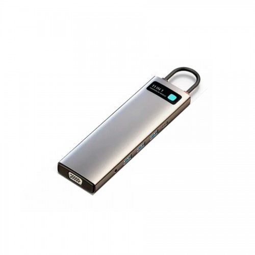 Hub concentrator USB Type-C 11în1 VGA cititor de card încărcare 100W Baseus Metal Gleam CAHUB-CT0G