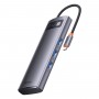 Concentrator hub USB Type-C 8în1 HDMI 4K cititor carduri încărcare 100W Baseus Metal Gleam WKWG050113