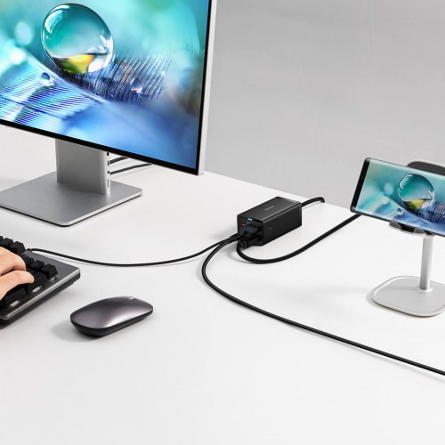 Быстрая зарядка хаб концентратор 67Вт 2x Type-C USB HDMI 4К Baseus GaN5 Pro CCGP110201