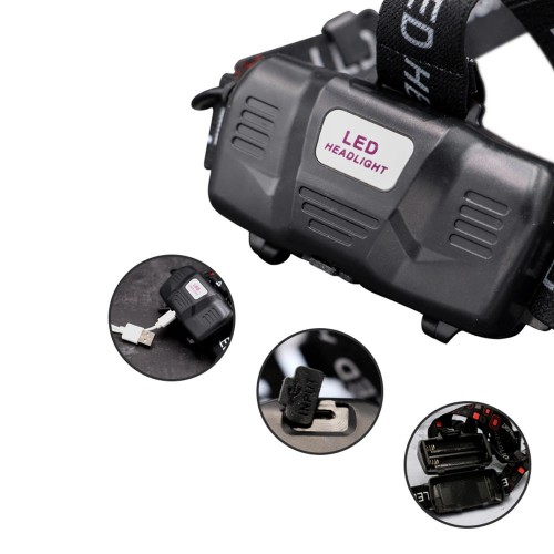 Ліхтарик налобний високої потужності LED XHP50 2x 18650 AC Prof XHP50