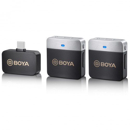 Microfon dual wireless Type-C mini 60m 2.4GHz Boya BY-M1V4