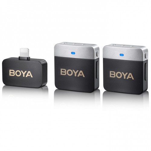 Microfon dublu pentru iPhone fără fir mini 60m 2.4GHz Boya BY-M1V6