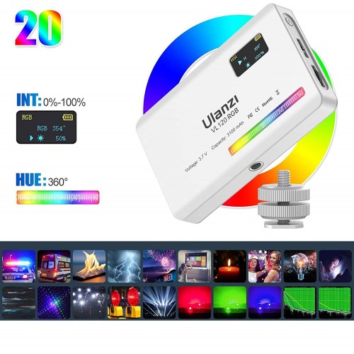 Накамерный свет RGB HUE 360 2500-9000К Ulanzi VL120RGB White