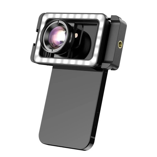 Макролинза для телефона с подсветкой 100мм F1.8 10x Apexel APL-HB100FL23