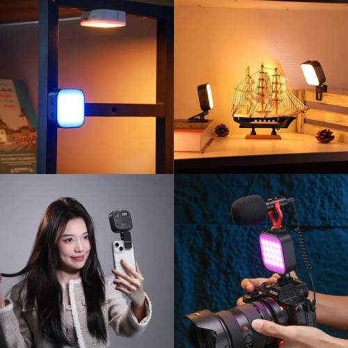 Накамерне світло для телефону прищіпка магніт 2500-9000К 60LED CRI 95 Ulanzi U60 RGB