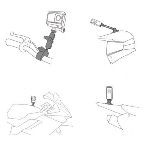 Кріплення на мотошолом та на кермо для Insta360 GoPro AC Prof 428C-2