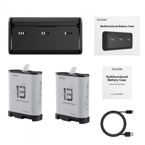 Зарядка + 2 акумулятори GoPro 13 Stamina морозостійкий Telesin S0-ECB-09-TGP