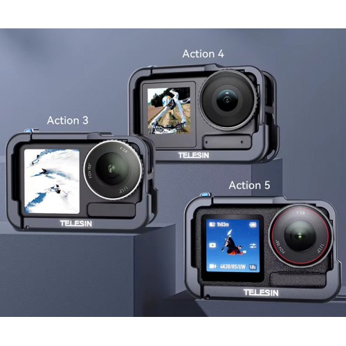 Рамка DJI Action 5/4/3 алюмінієва вертикальна/горизонтальна Telesin S6-FMS-13-TDJ