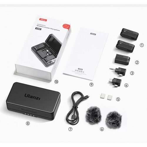 Бездротовий мікрофон для iPhone Android камери Type-C 3.5mm Ulanzi A100