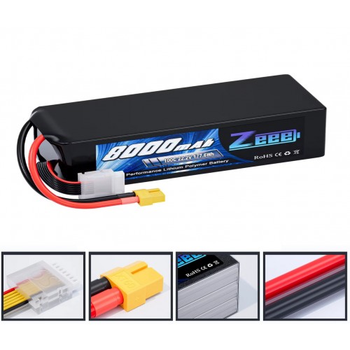 Акумулятор Zeee 22.2V 100C 8000mah 6S RC Lipo XT60
