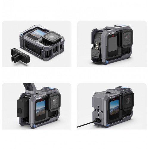 Рамка GoPro 13-9 алюмінієва з підтримкою магнітної зарядки Telesin S6-FMS-15-TGP