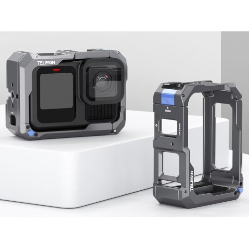 Рамка GoPro 13-9 алюмінієва з підтримкою магнітної зарядки Telesin S6-FMS-15-TGP
