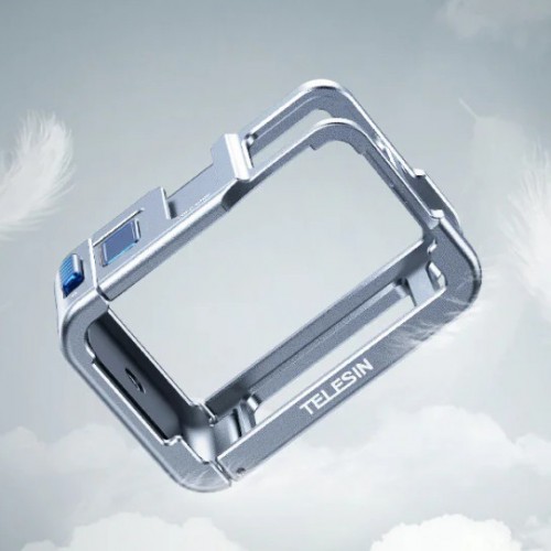 Алюмінієва рамка DJI Action 5 Pro/4/3 легка швидкознімна чорна Telesin S6-FMS-13BK-TDJ-1