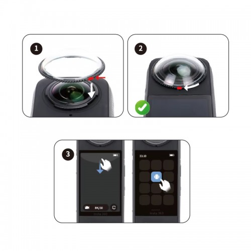 Захист лінзи Insta360 X5 загартоване скло 9H AC Prof X5-4