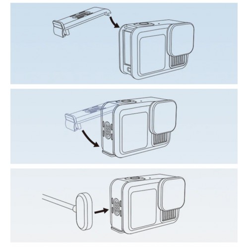 Дверцята акумулятору магнітна зарядка GoPro 13-9 вологостійка Telesin S6-CLC-01-TGP