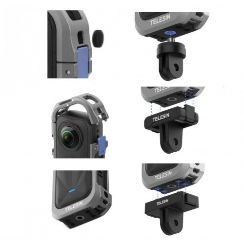 Рамка Insta360 X5 алюмінієва захисна з ковпачком Telesin S6-FMS-19-TIS