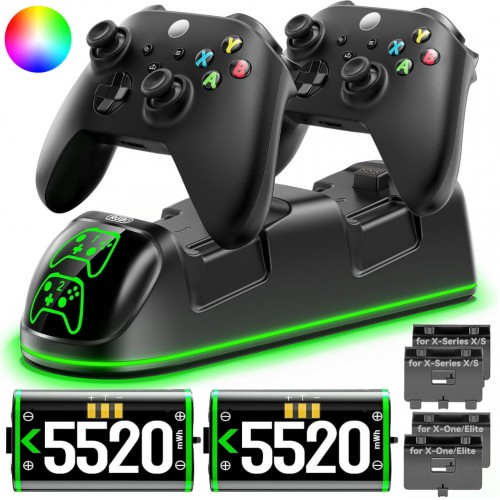 Зарядка та два акумулятори для геймпада Xbox 5520mWh OIVO IV-BX313X-RGB