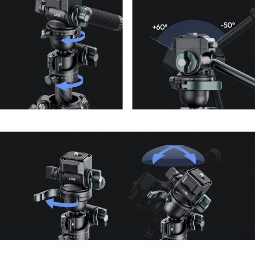 Штатив панорамний горизонтальний карбоновий із вільною центральною штангою 44-187 Ulanzi GlideGo JJ06
