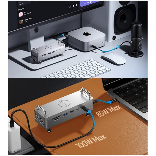 Концентратор медіа хаб з підтримкою NVMe SSD HDMI 4K Type-C PD3.0 100Вт Ulanzi QT03