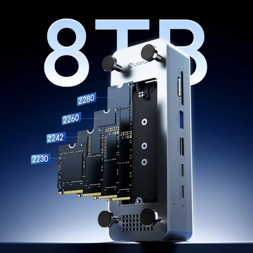 Концентратор медіа хаб з підтримкою NVMe SSD HDMI 4K Type-C PD3.0 100Вт Ulanzi QT03