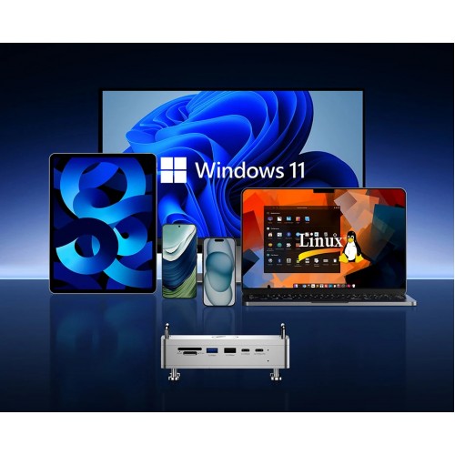 Концентратор медіа хаб з підтримкою NVMe SSD HDMI 4K Type-C PD3.0 100Вт Ulanzi QT03