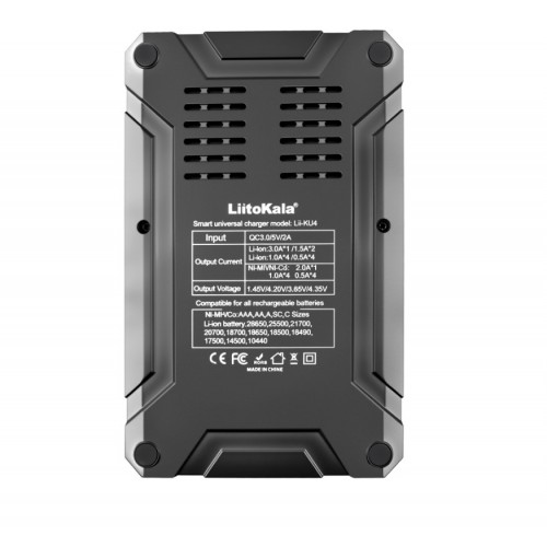 Зарядний пристрій для акумуляторів 18650 швидка зарядка QC3 LiitoKala Lii-KU4