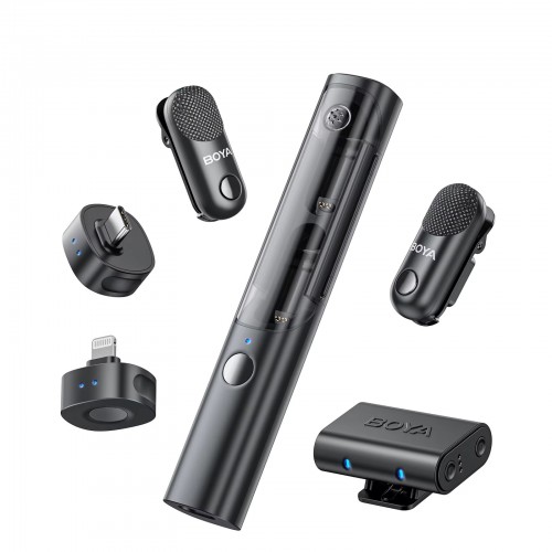 Микрофон 4в1 петличный накамерный настольный ручной Type-C Lightning Boya Magic 02