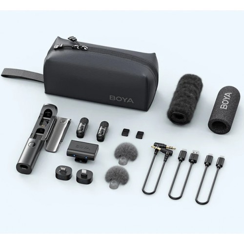 Микрофон 4в1 петличный накамерный настольный ручной Type-C Lightning Boya Magic 02