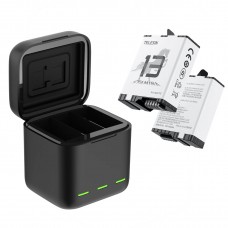 Încărcător GoPro 13 și doi acumulatori rezistenți la îngheț Telesin S0-ECB-10-TGP