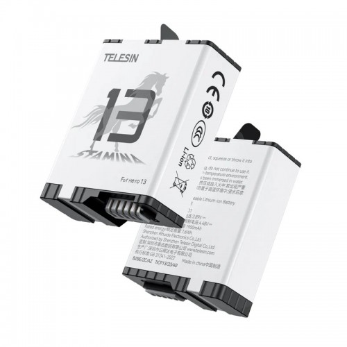 Зарядка GoPro 13 та два акумулятори морозостійкі Telesin S0-ECB-10-TGP