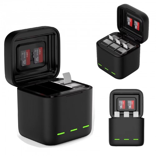 Зарядка GoPro 13 та два акумулятори морозостійкі Telesin S0-ECB-10-TGP